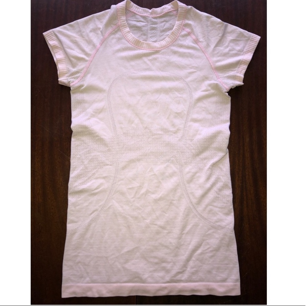 Pink Lululemon 4 swiftly short sleeve